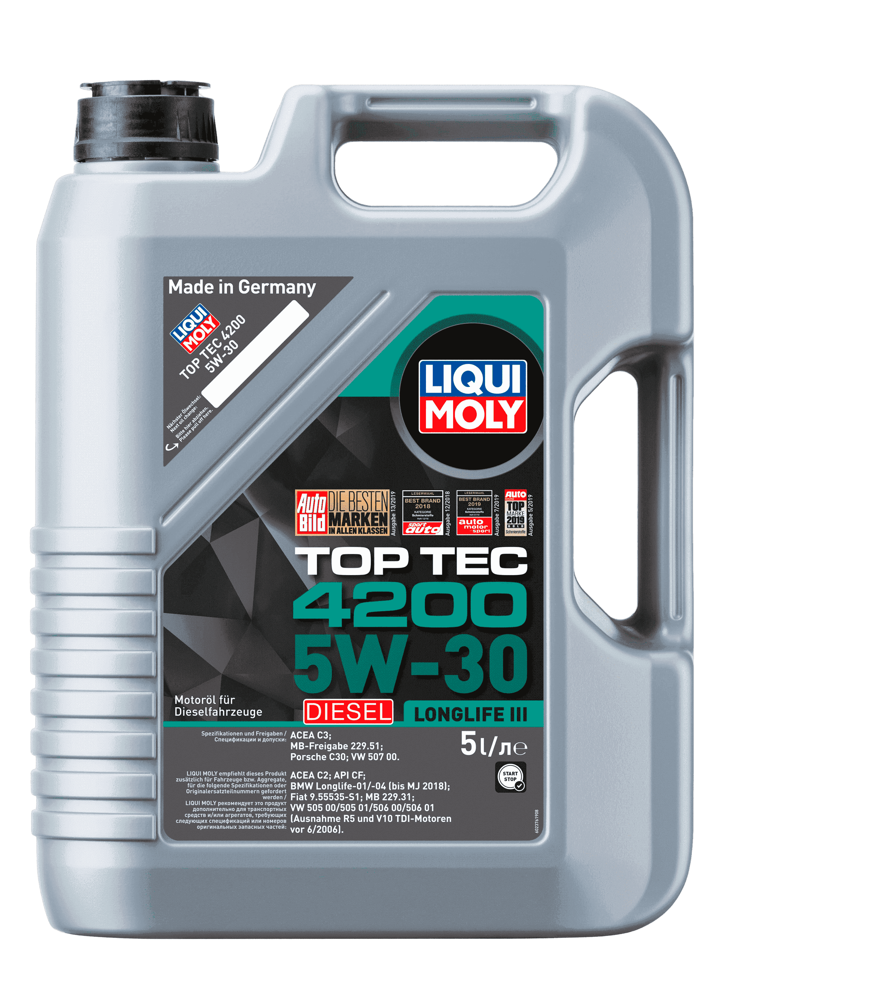 Моторное масло Liqui Moly Top Tec 4200 Diesel 5W-30, 5л (LiquiMoly: 2376)